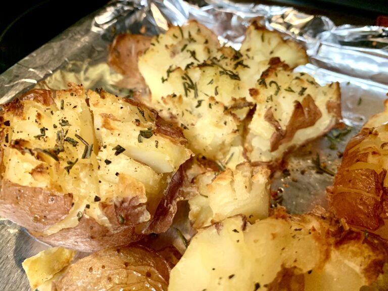Roasted smashed baked potatoes