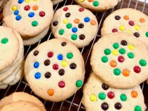 sugar cookies with M&Ms