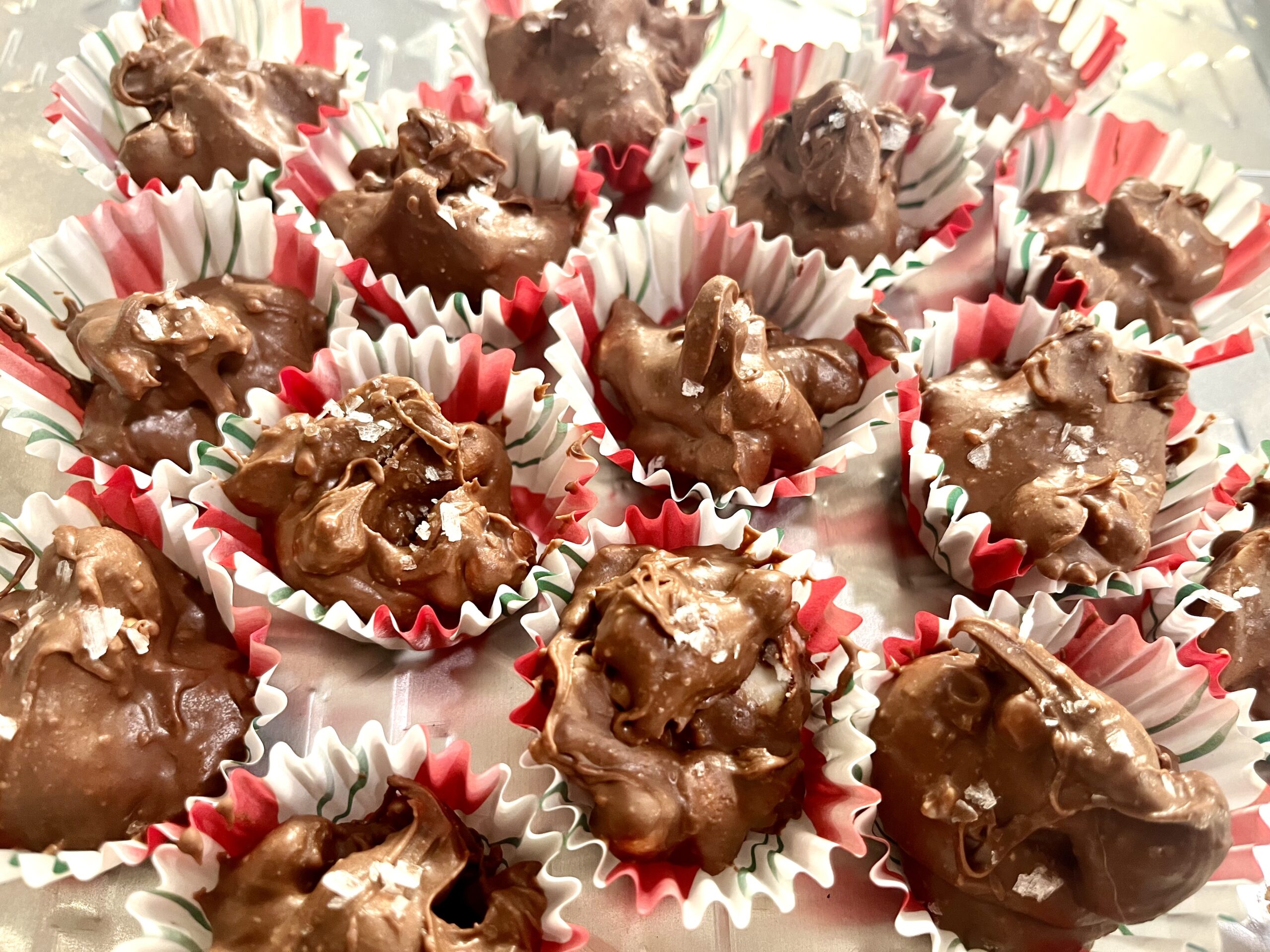 Peanut Clusters in holiday wrappers